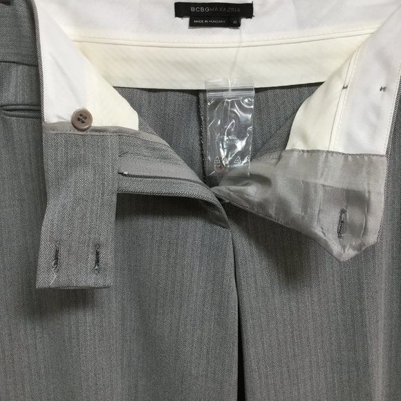 BCBGMaxAzria Womens Size 10 Gray Herringbone Stripe Pants Trousers Wide Leg NWOT - Picture 6 of 12